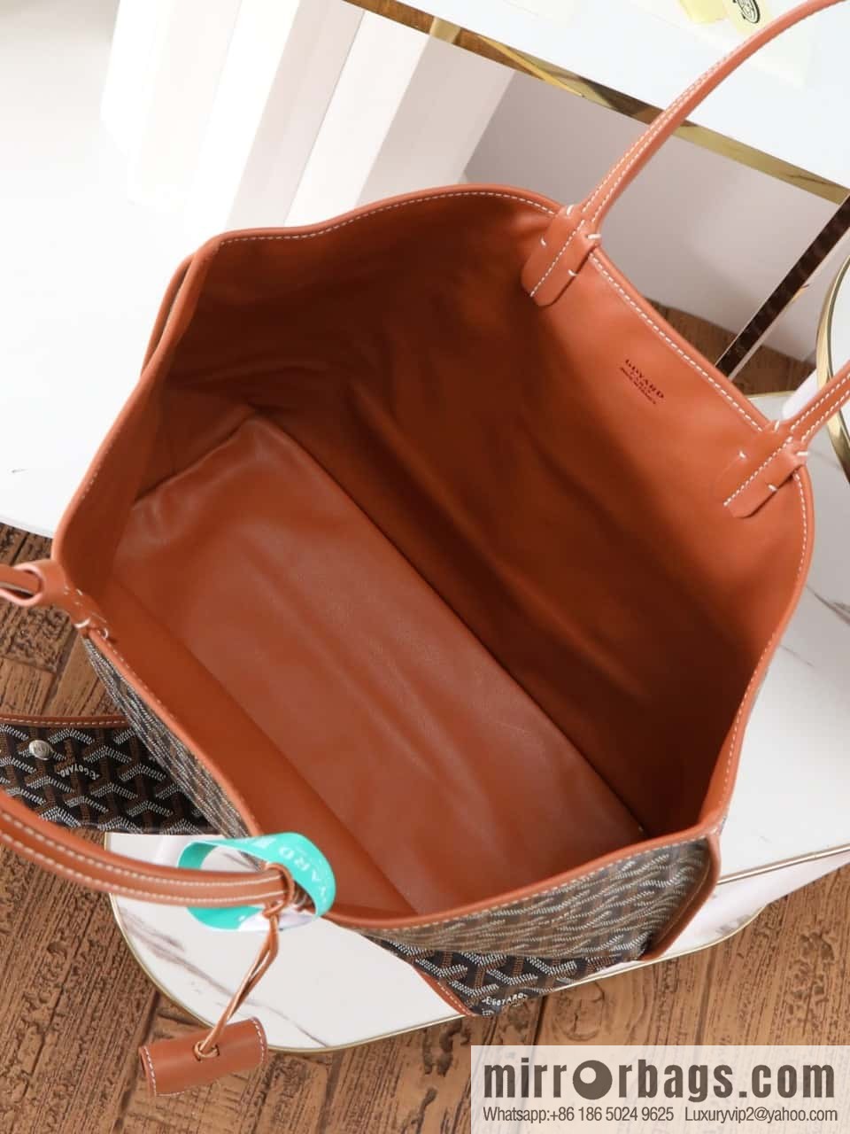 [Premium quality, original materials, leather] Goyard goya anjou small bag 020166m brown tote bag