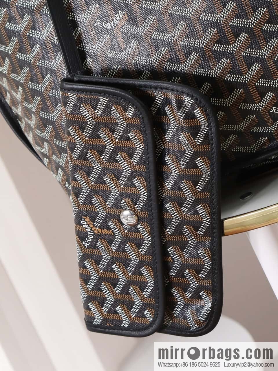 [Premium quality, original materials, leather] Goyard goya anjou small bag 020166m black tote bag