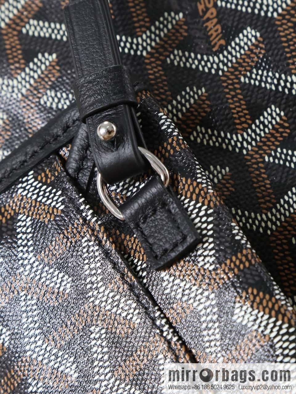 [Premium quality, original materials, leather] Goyard goya anjou small bag 020166m black tote bag