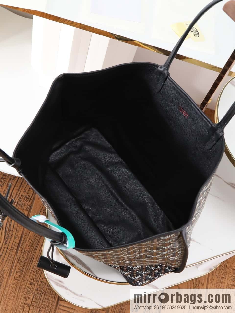 [Premium quality, original materials, leather] Goyard goya anjou small bag 020166m black tote bag