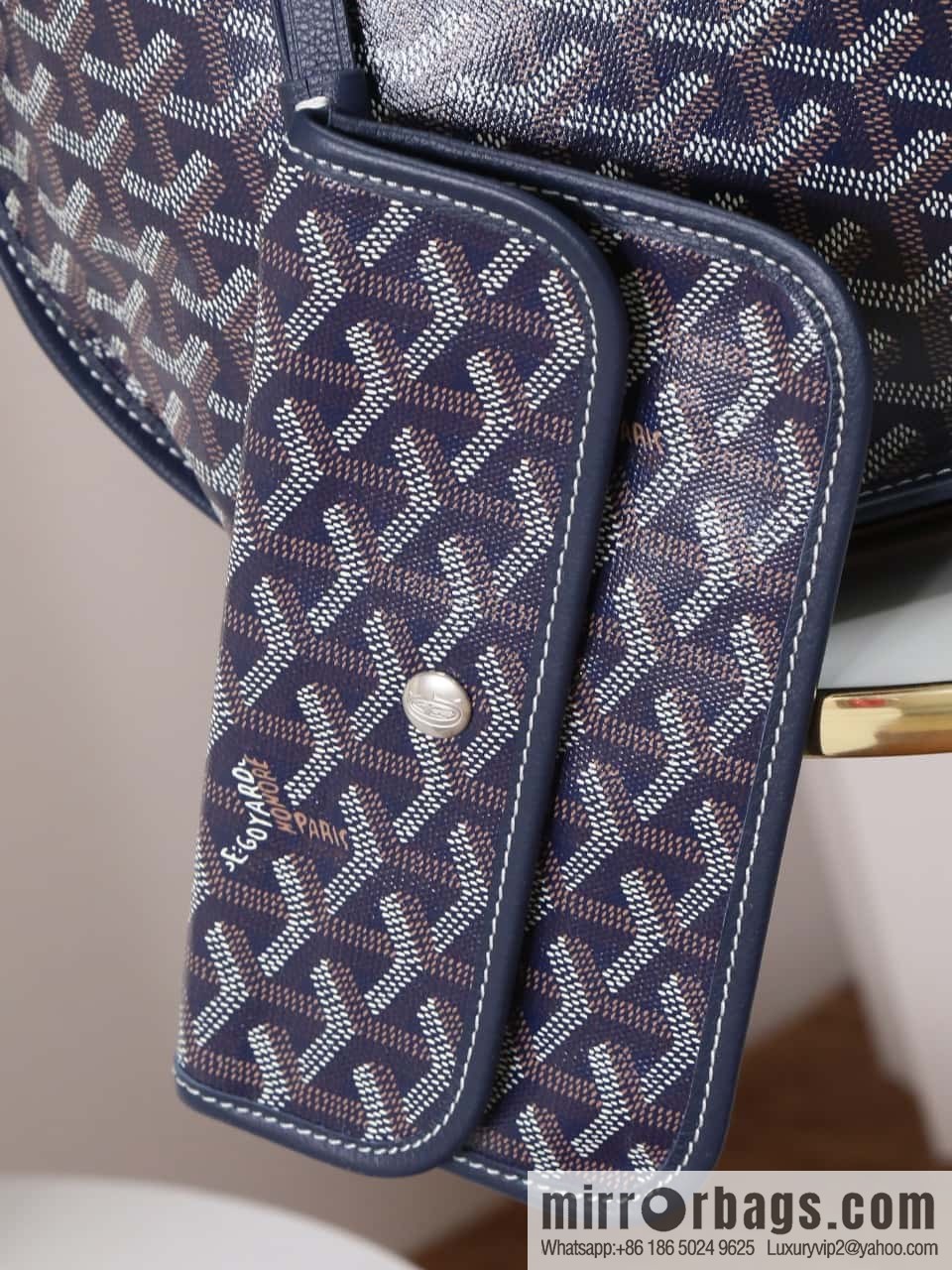 [Premium quality, original materials, leather] Goyard goya anjou small bag 020166m blue tote bag