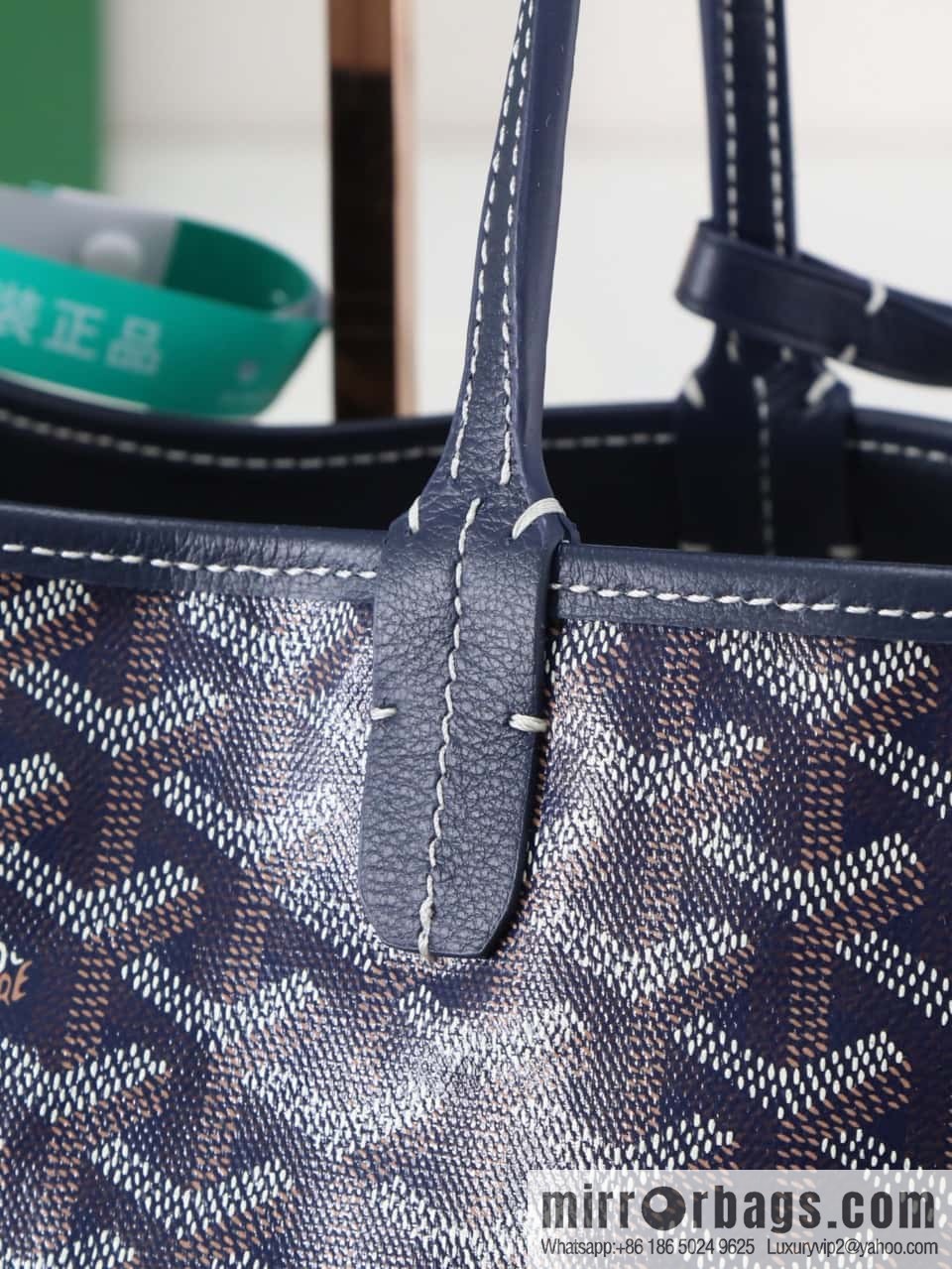 [Premium quality, original materials, leather] Goyard goya anjou small bag 020166m blue tote bag