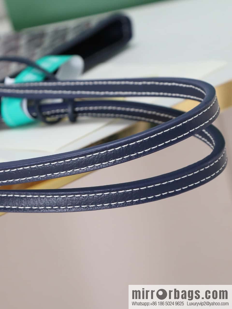 [Premium quality, original materials, leather] Goyard goya anjou small bag 020166m blue tote bag