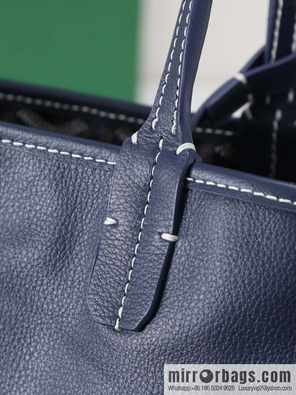 [Premium quality, original materials, leather] Goyard goya anjou small bag 020166m blue tote bag