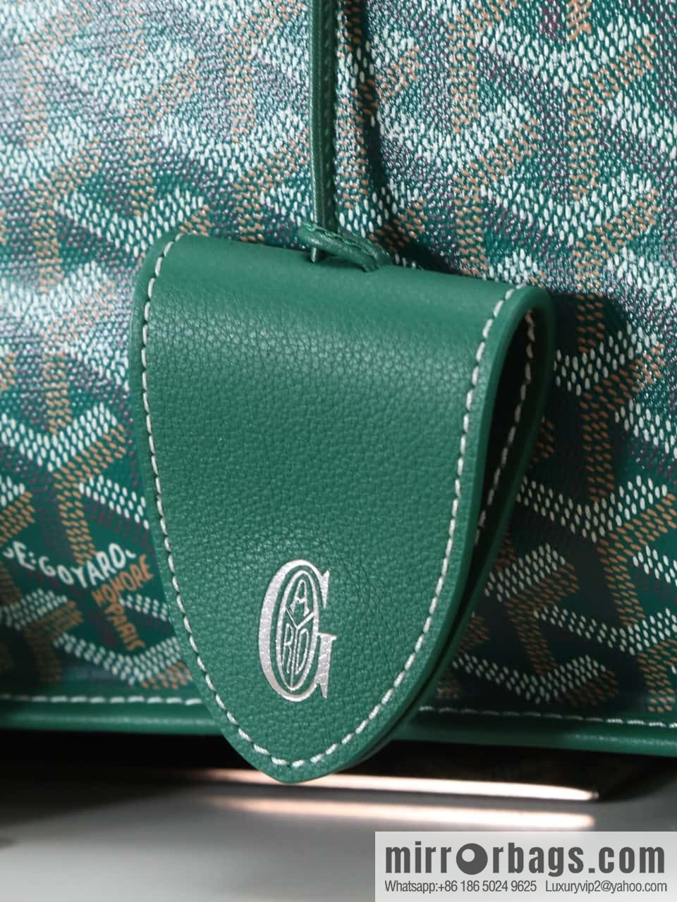 [Premium quality, original materials, leather] Goyard goya anjou small bag 020166m green tote bag