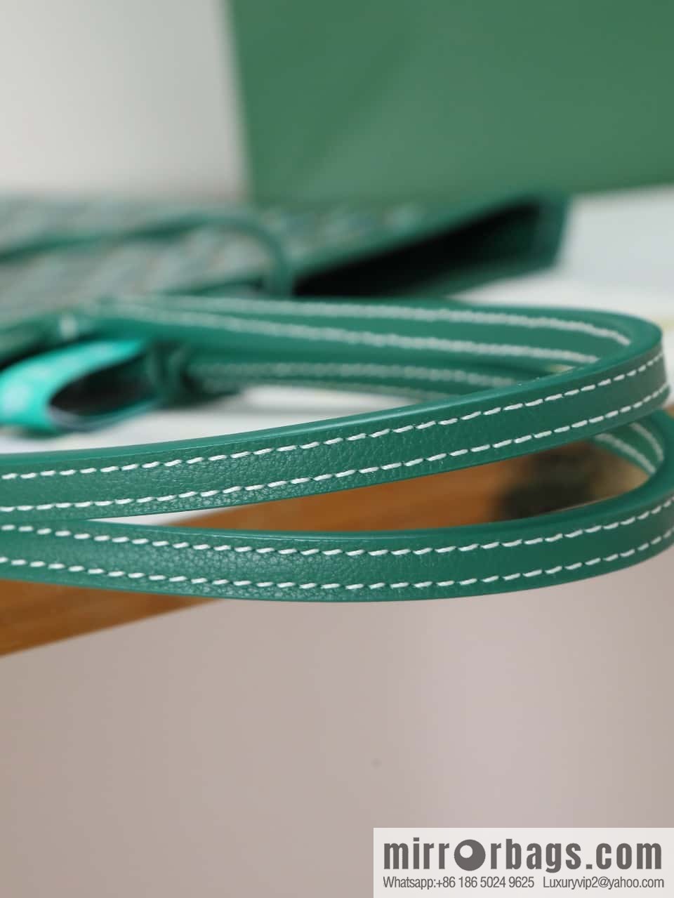 [Premium quality, original materials, leather] Goyard goya anjou small bag 020166m green tote bag