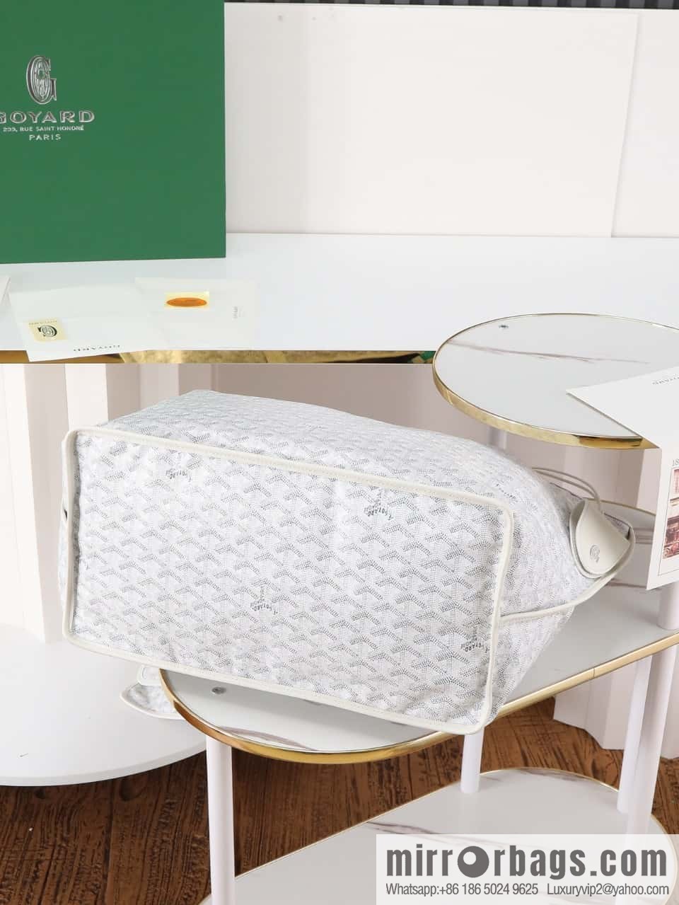 [Premium quality, original materials] Goyard reversible anjous double-sided tray extra large white tray bag