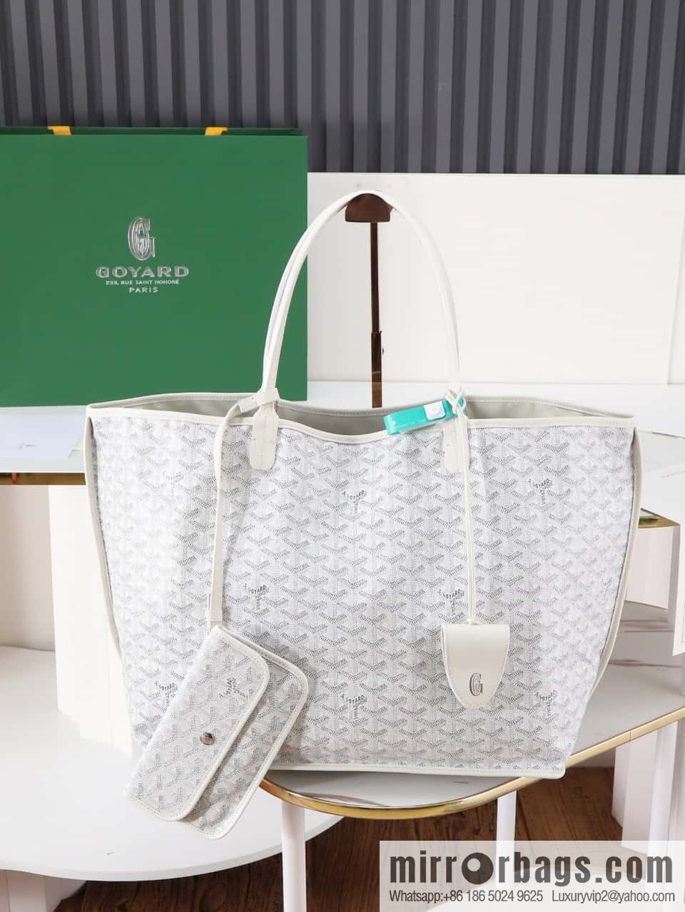 [Premium quality, original materials] Goyard reversible anjous double-sided tray extra large white tray bag