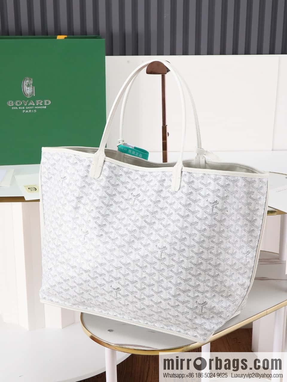 [Premium quality, original materials] Goyard reversible anjous double-sided tray extra large white tray bag