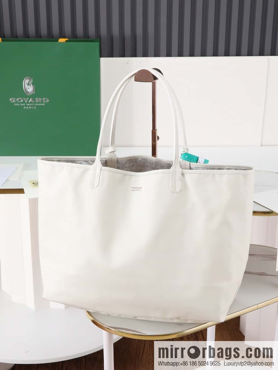 [Premium quality, original materials] Goyard reversible anjous double-sided tray extra large white tray bag