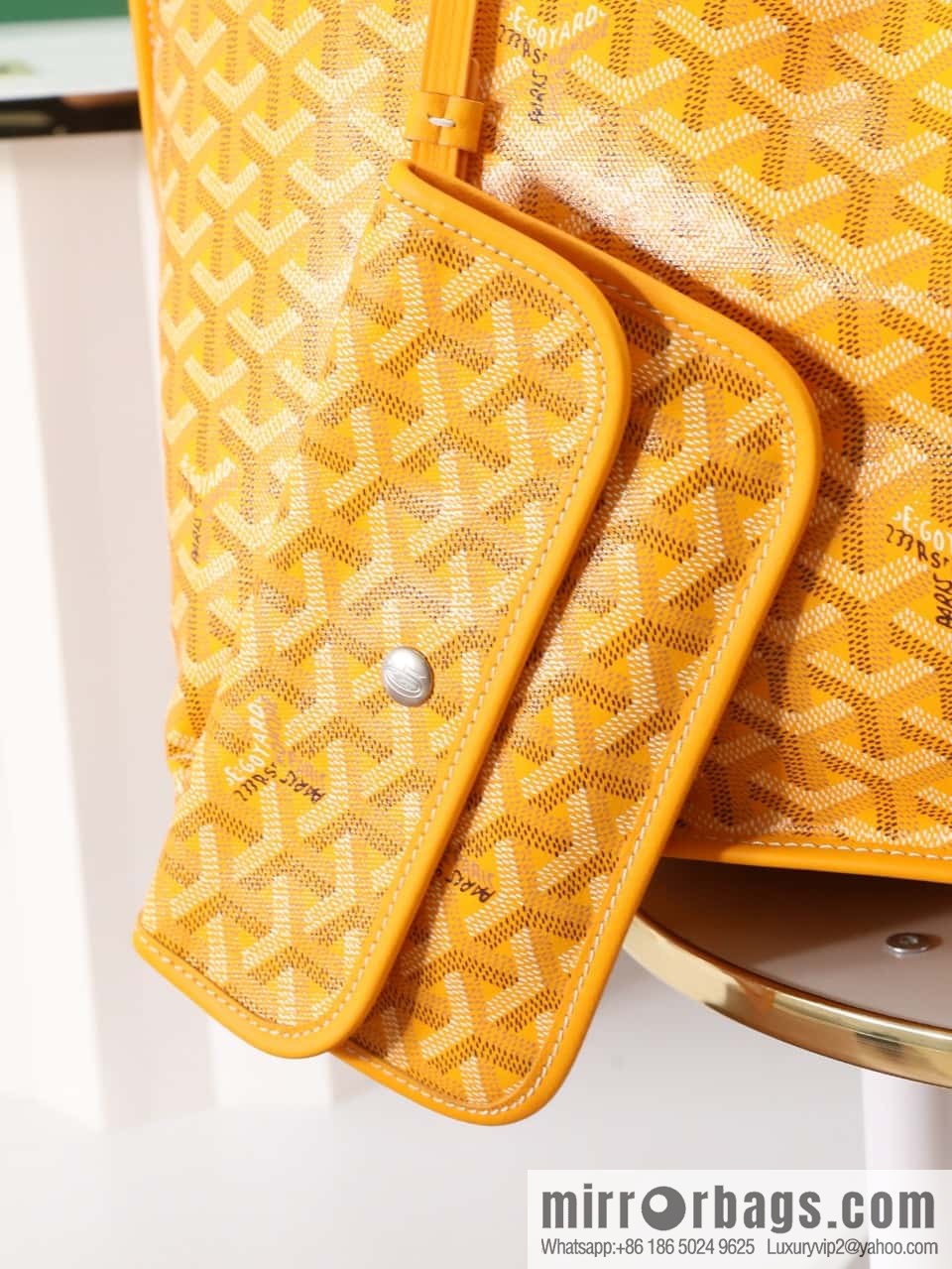 [Premium quality, original materials] Goyard reversible anjous double-sided tray extra large yellow tray bag