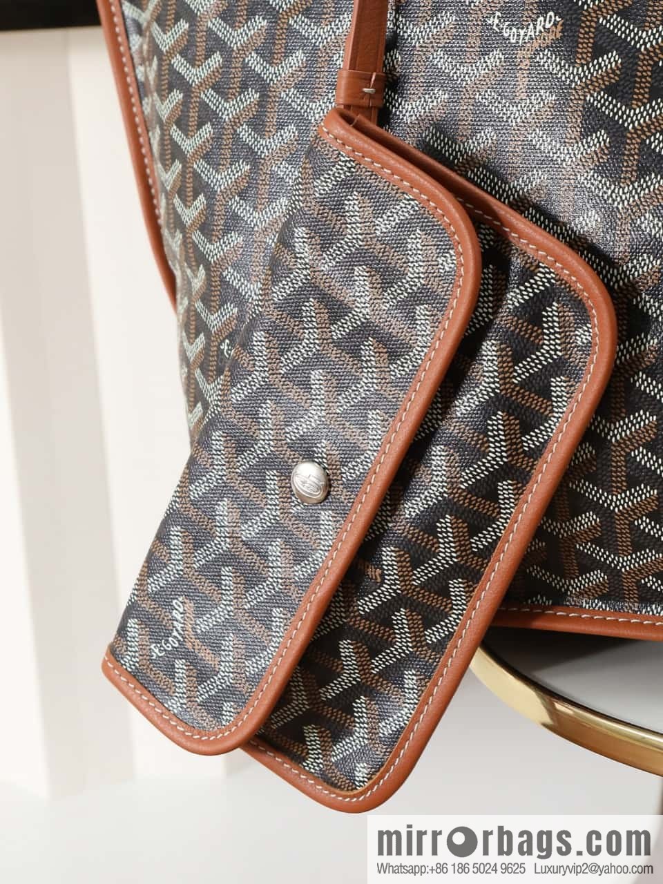 [Premium quality, original materials] Goyard reversible anjous double-sided tray extra large brown tray bag