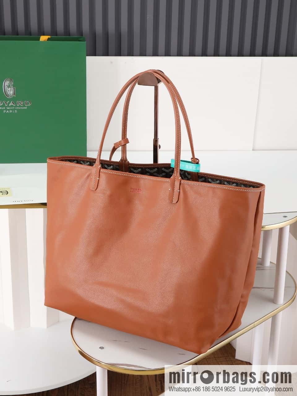 [Premium quality, original materials] Goyard reversible anjous double-sided tray extra large brown tray bag