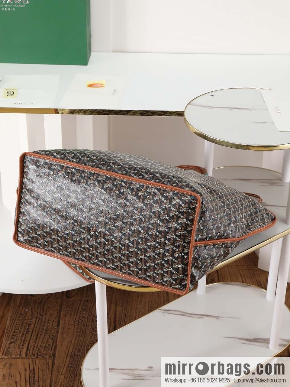 [Premium quality, original materials] Goyard reversible anjous double-sided tray extra large brown tray bag