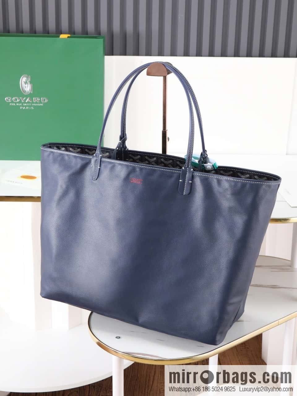 [Premium quality, original materials] Goyard reversible anjous double-sided tray extra large blue tray bag