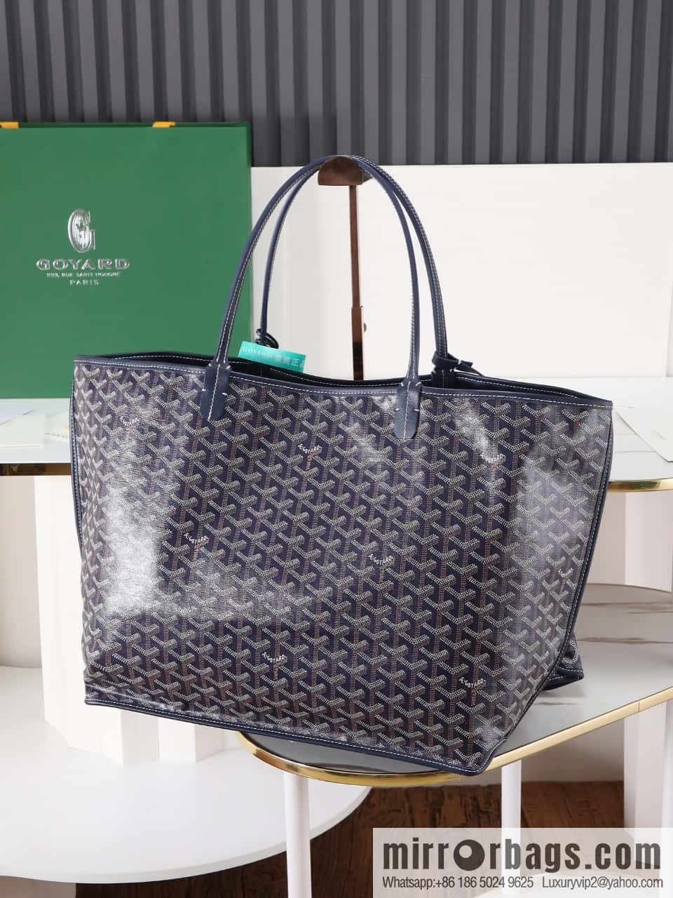 [Premium quality, original materials] Goyard reversible anjous double-sided tray extra large blue tray bag