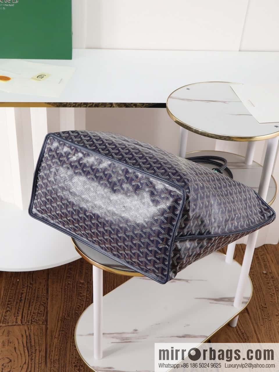 [Premium quality, original materials] Goyard reversible anjous double-sided tray extra large blue tray bag