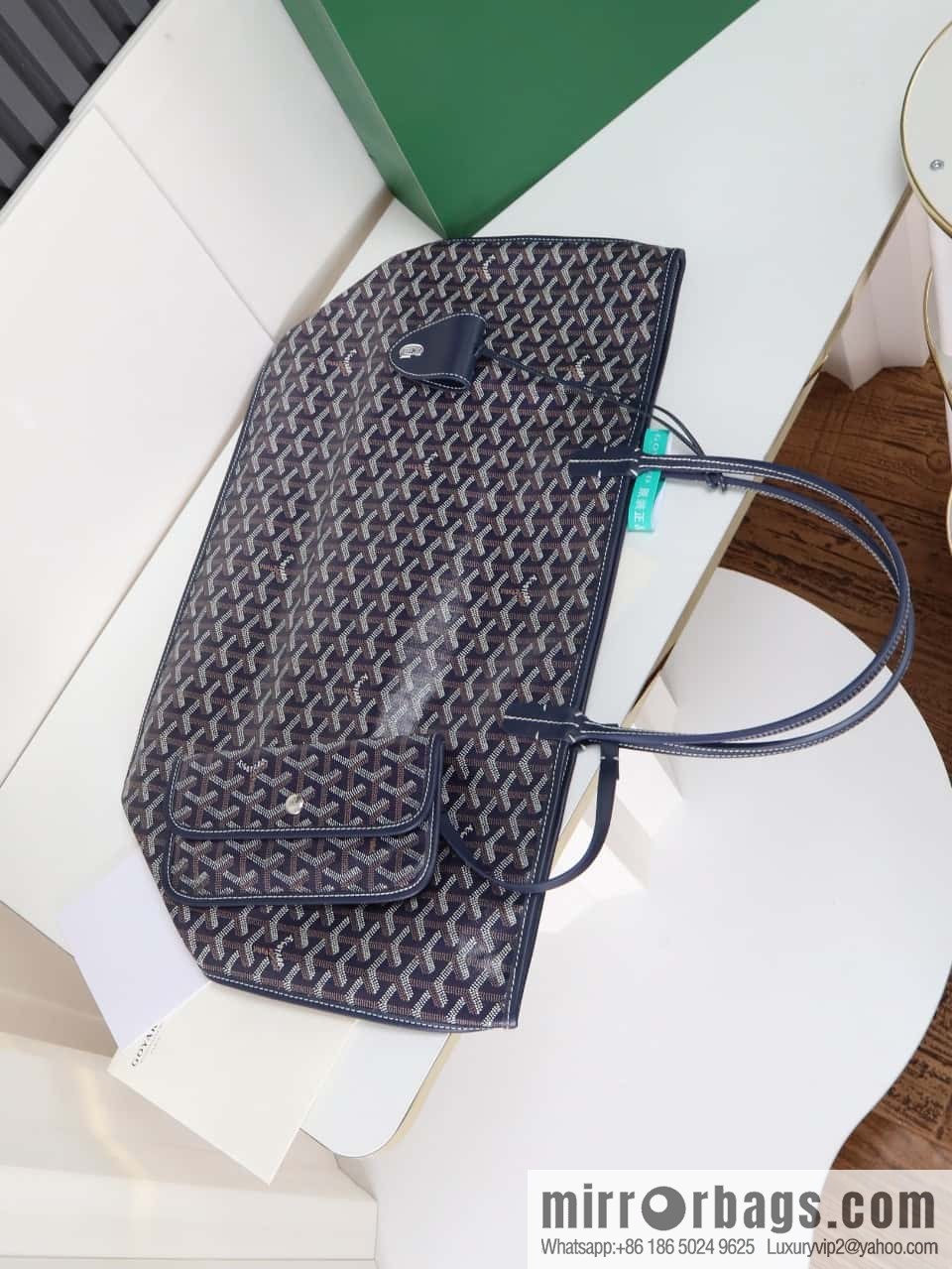 [Premium quality, original materials] Goyard reversible anjous double-sided tray extra large blue tray bag