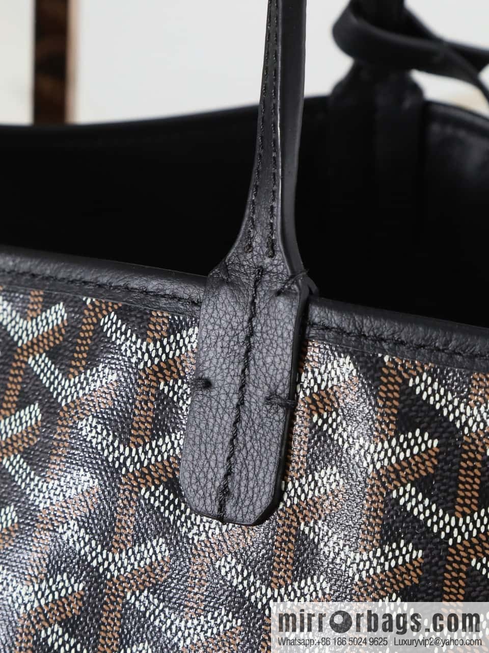 [Premium quality, original materials] Goyard reversible anjous double-sided tray extra large black tray bag