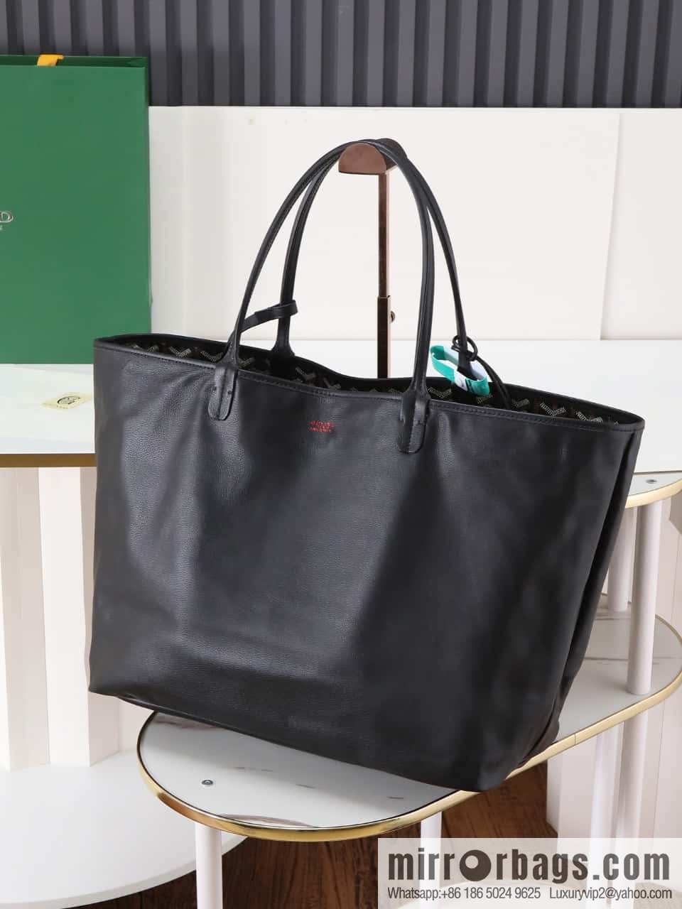 [Premium quality, original materials] Goyard reversible anjous double-sided tray extra large black tray bag