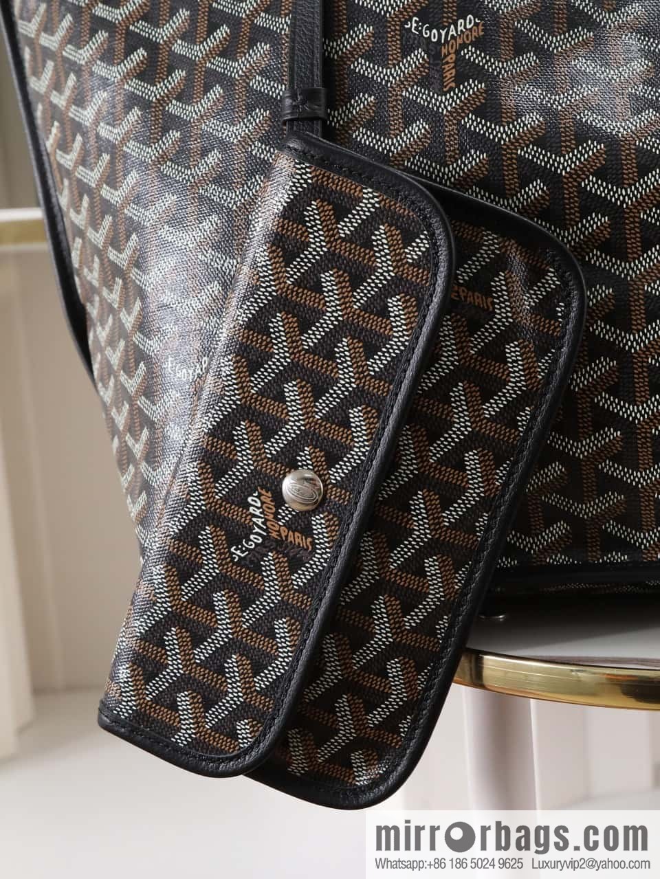 [Premium quality, original materials] Goyard reversible anjous double-sided tray extra large black tray bag