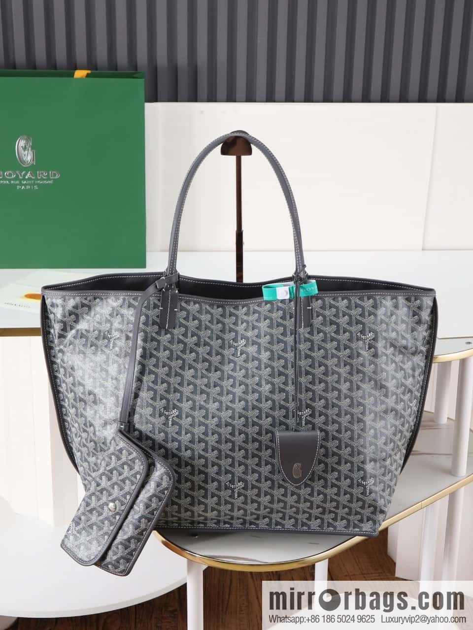 [Premium quality, original materials] Goyard reversible anjous double-sided tray extra large gray tray bag