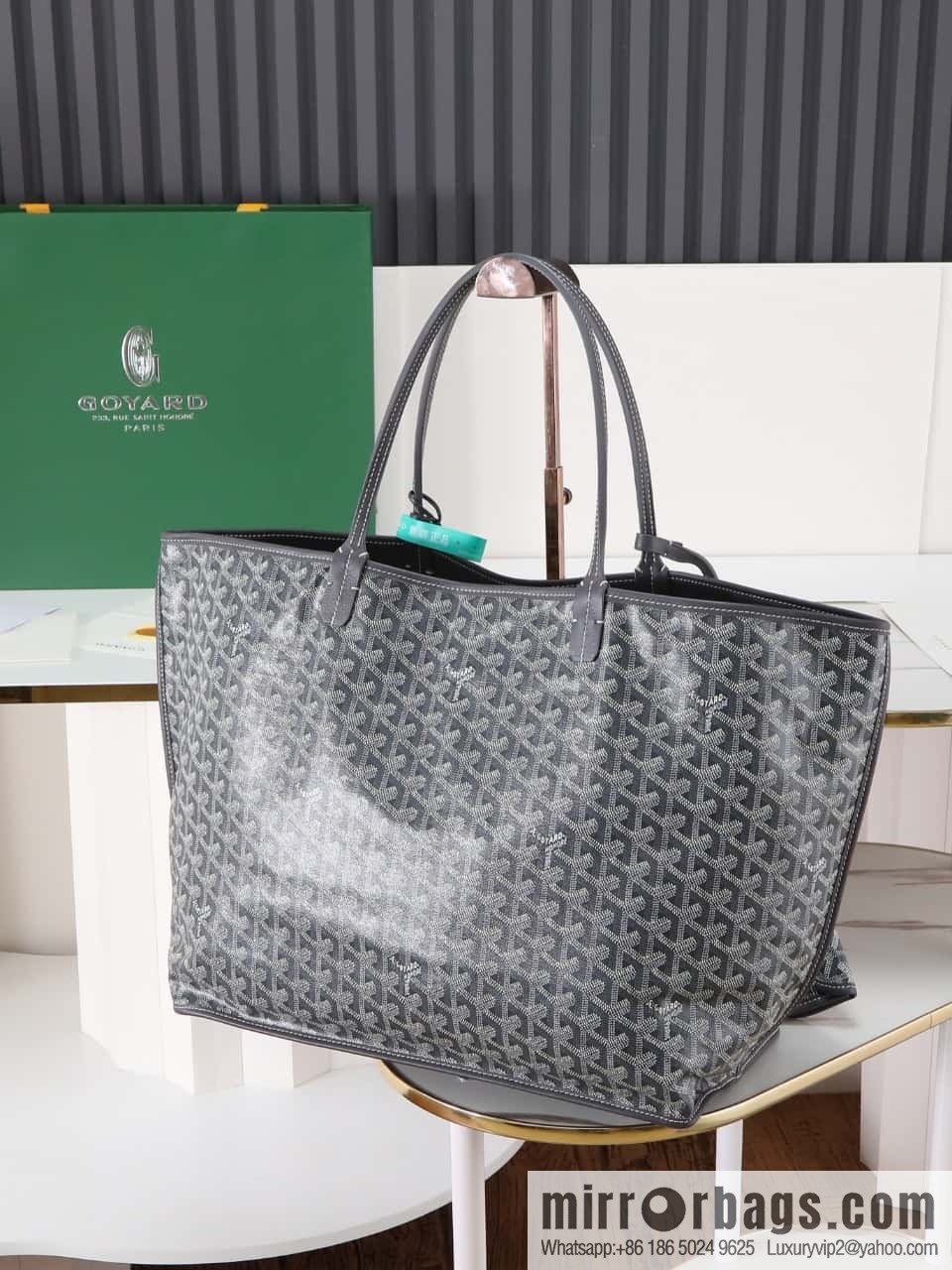 [Premium quality, original materials] Goyard reversible anjous double-sided tray extra large gray tray bag