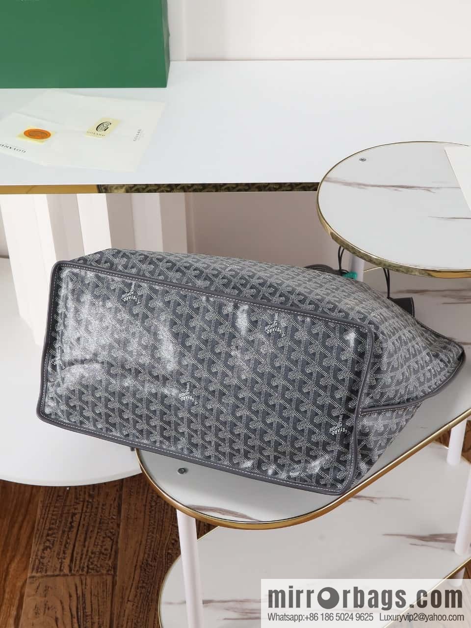 [Premium quality, original materials] Goyard reversible anjous double-sided tray extra large gray tray bag