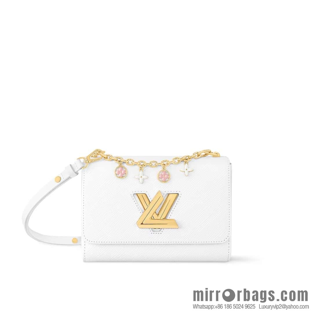 [Boutique‑grade] M11724 white, water ripple Twist series TWIST medium handbag M11723