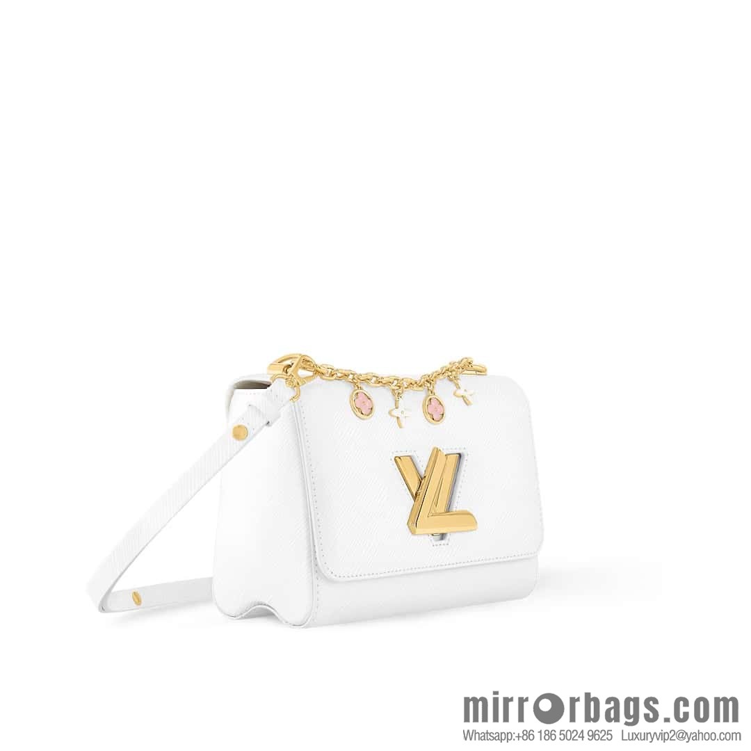 [Boutique‑grade] M11724 white, water ripple Twist series TWIST medium handbag M11723