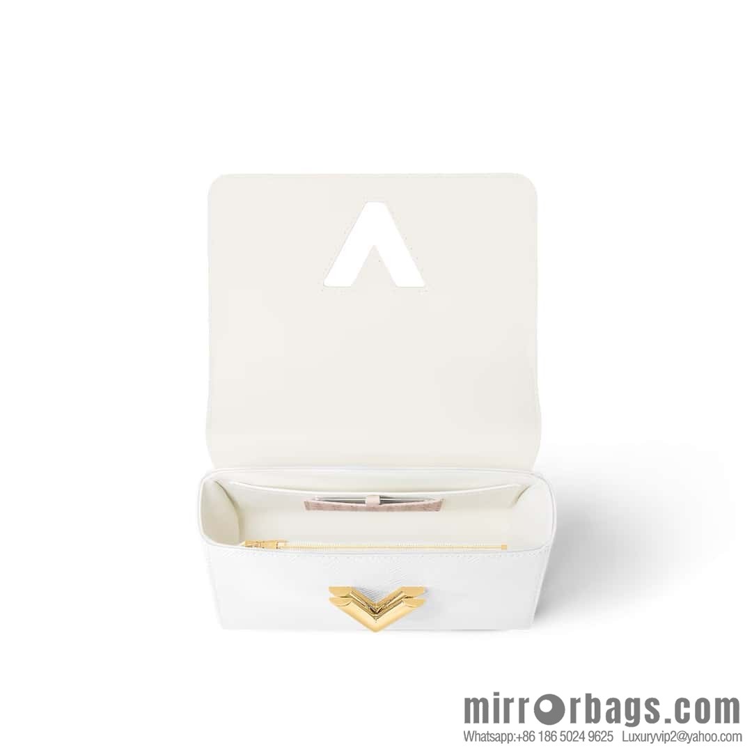 [Boutique‑grade] M11724 white, water ripple Twist series TWIST medium handbag M11723