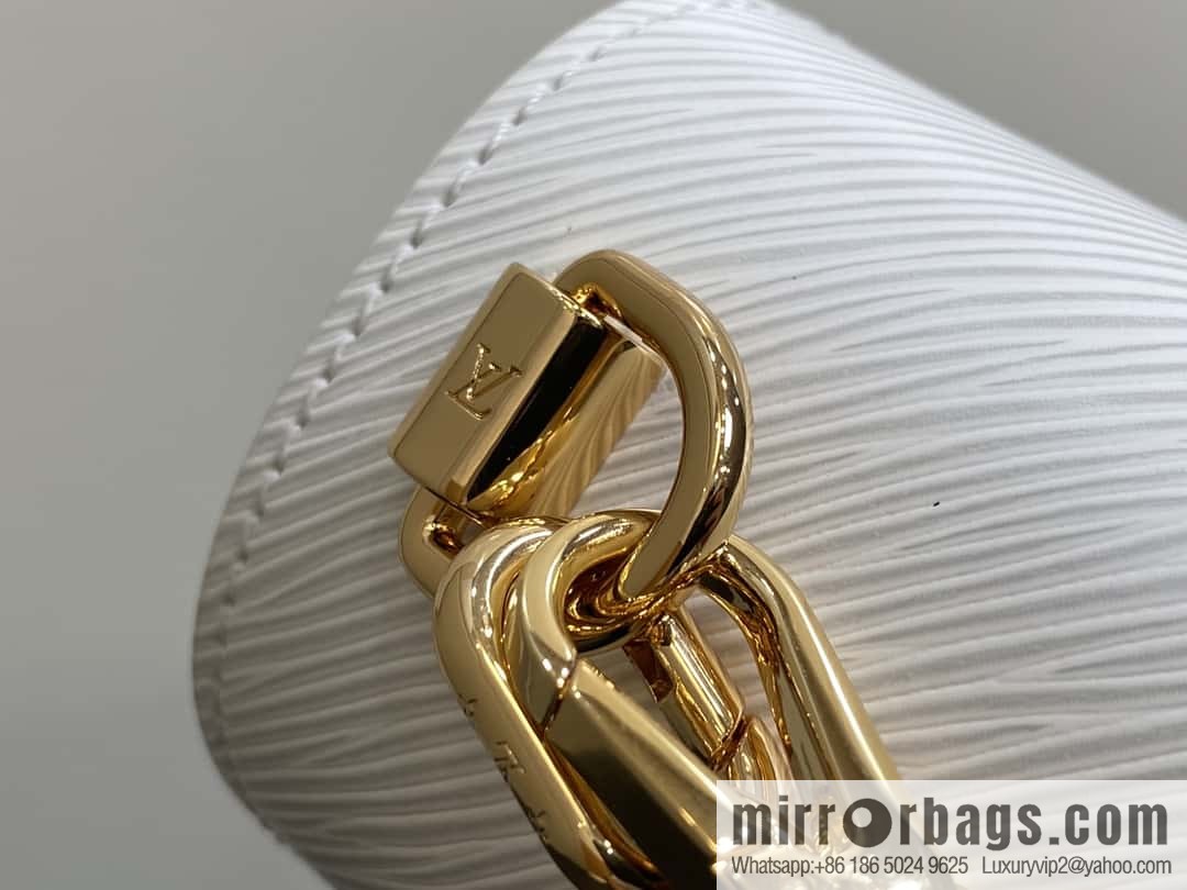 [Boutique‑grade] M11724 white, water ripple Twist series TWIST medium handbag M11723