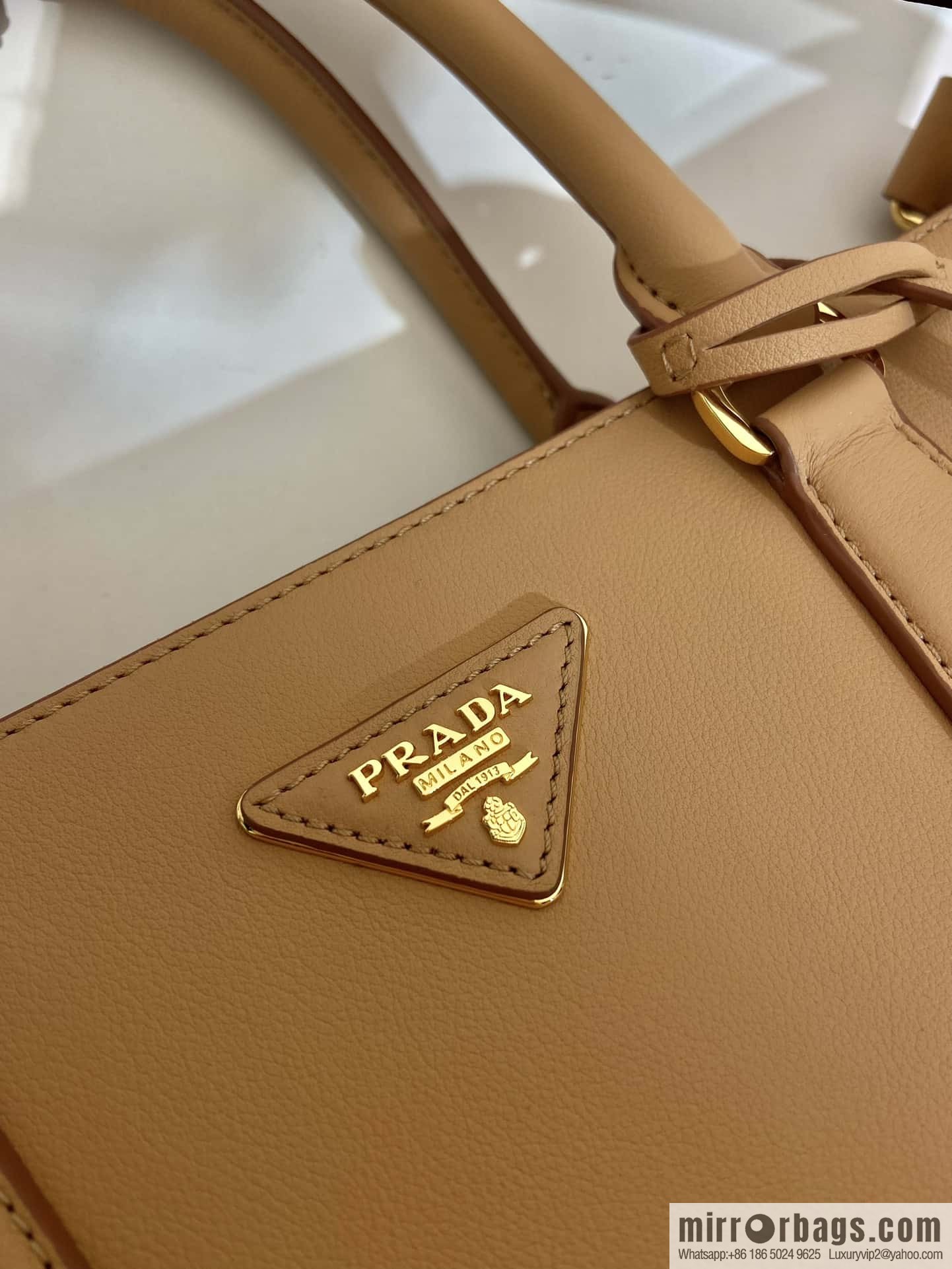 PRADA 🎉 new killer bag 🎉 1BA802 extra large plain weave 🎉 apricot