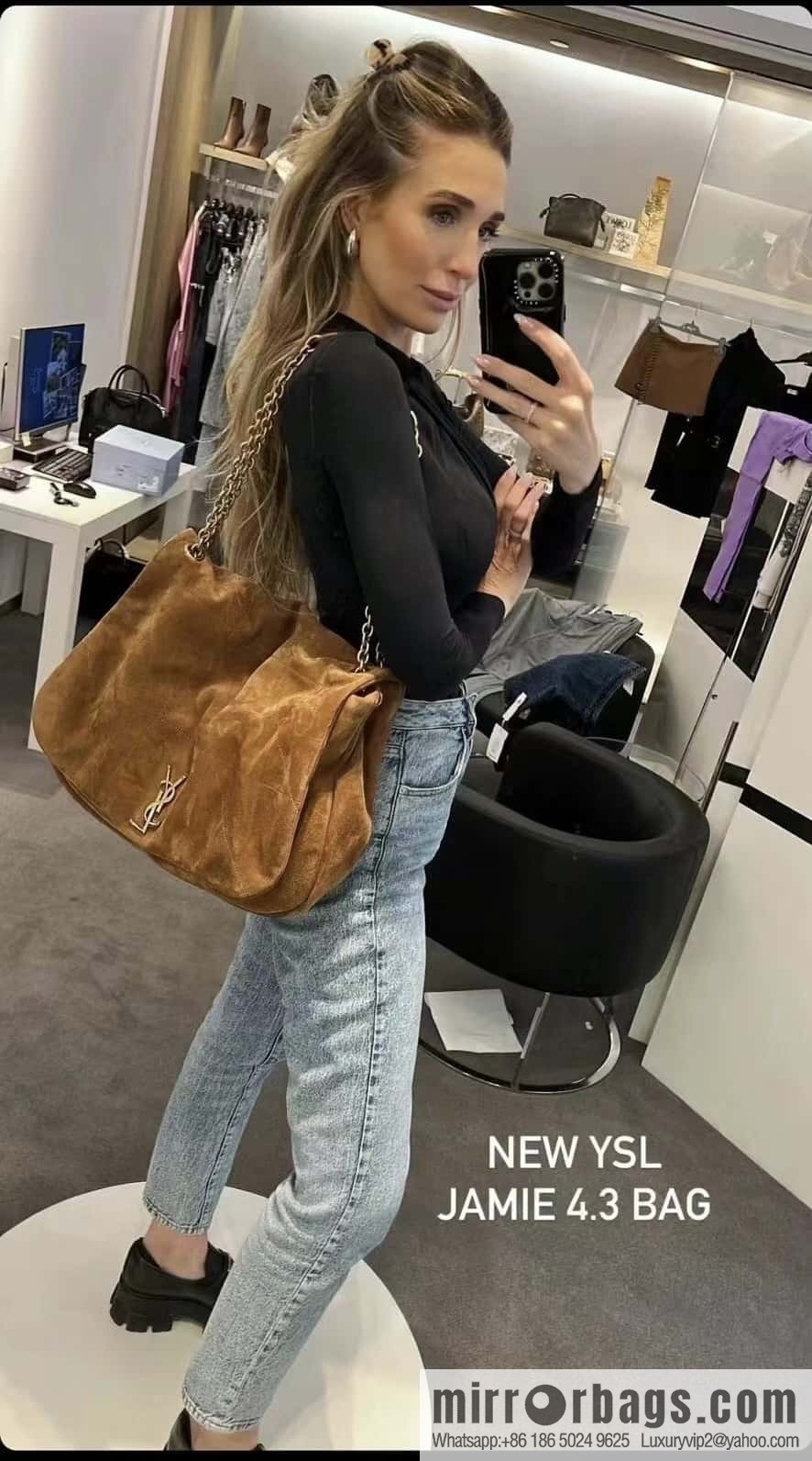 YSL 𝗝𝗔𝗠𝗜𝗘_ large suede handbag 742431