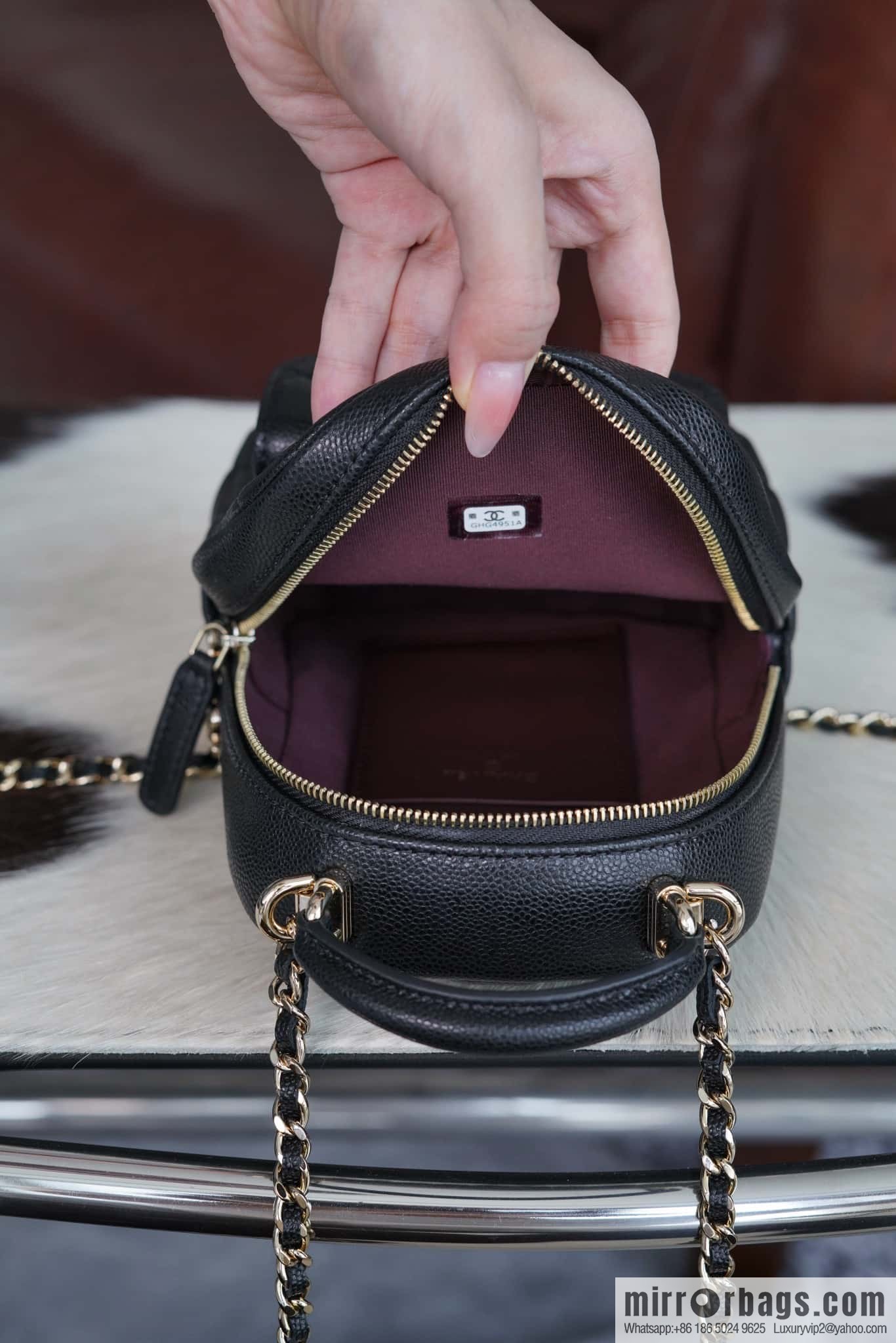 Chanel 24C mini backpack, black gold genuine leather AP3753 black