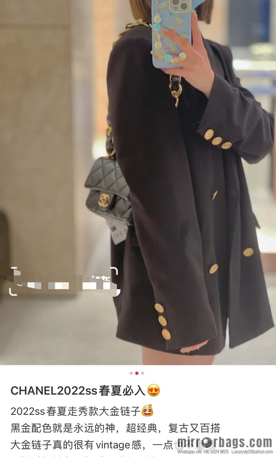 𝗖𝗵𝗮𝗻𝗲𝗹 𝟮𝟮𝘀 thick chain cf armpit bag Genuine leather AS3213