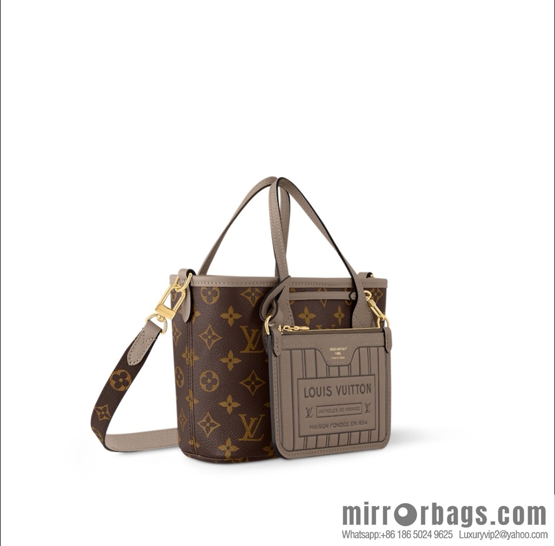 [Boutique‑grade] M12109 presbyopia khaki, shopping bag series Neverfull Bandoulière Inside Out BB handbag m12099 m12109