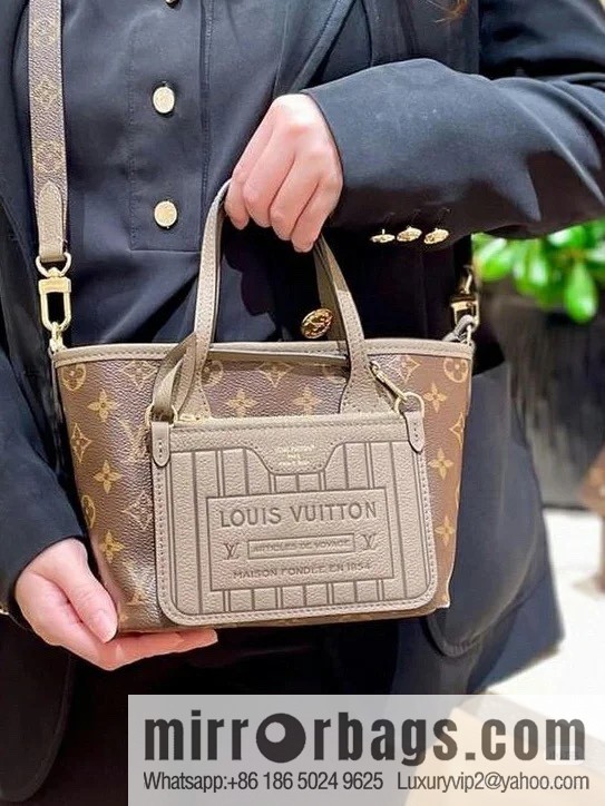 [Boutique‑grade] M12109 presbyopia khaki, shopping bag series Neverfull Bandoulière Inside Out BB handbag m12099 m12109