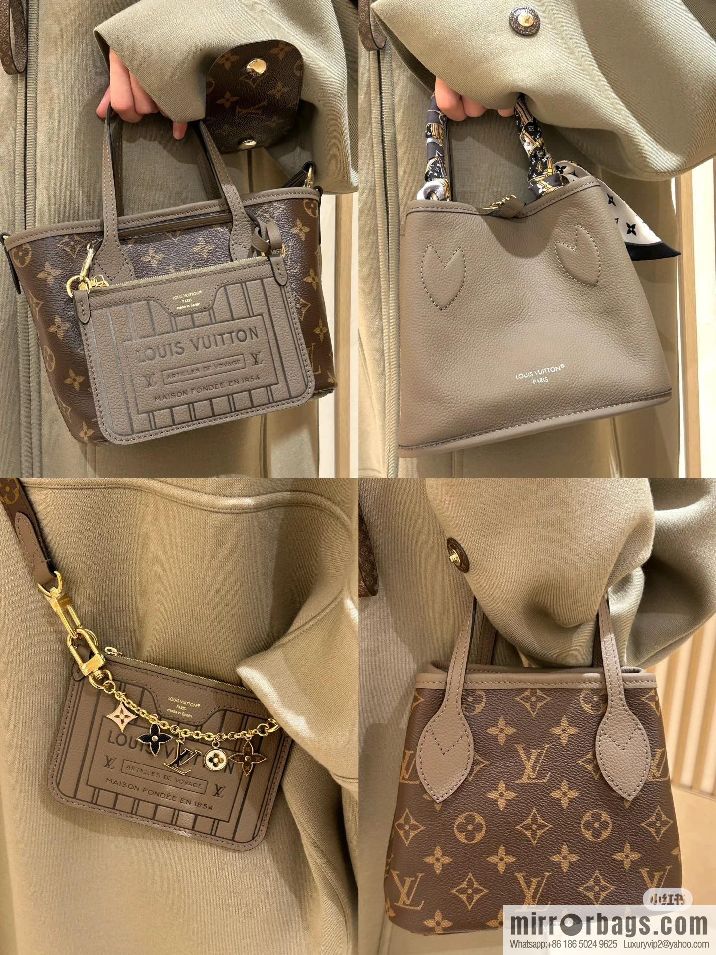[Boutique‑grade] M12109 presbyopia khaki, shopping bag series Neverfull Bandoulière Inside Out BB handbag m12099 m12109