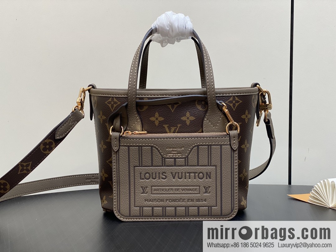 [Boutique‑grade] M12109 presbyopia khaki, shopping bag series Neverfull Bandoulière Inside Out BB handbag m12099 m12109