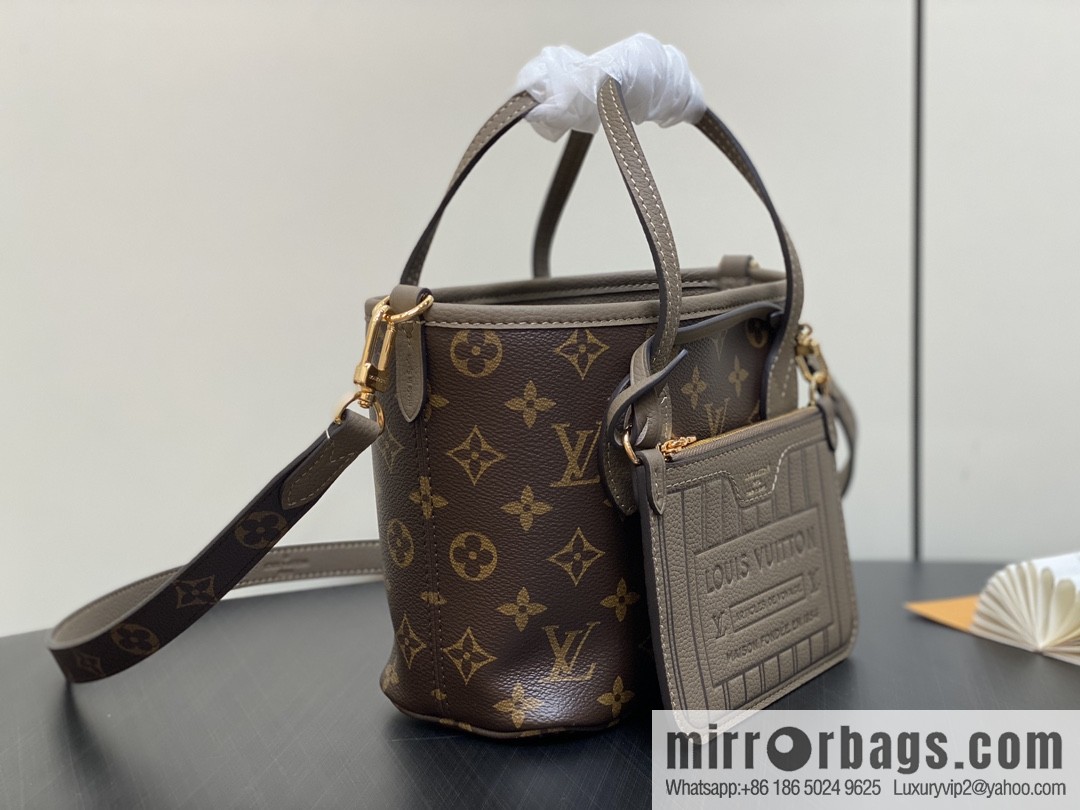 [Boutique‑grade] M12109 presbyopia khaki, shopping bag series Neverfull Bandoulière Inside Out BB handbag m12099 m12109