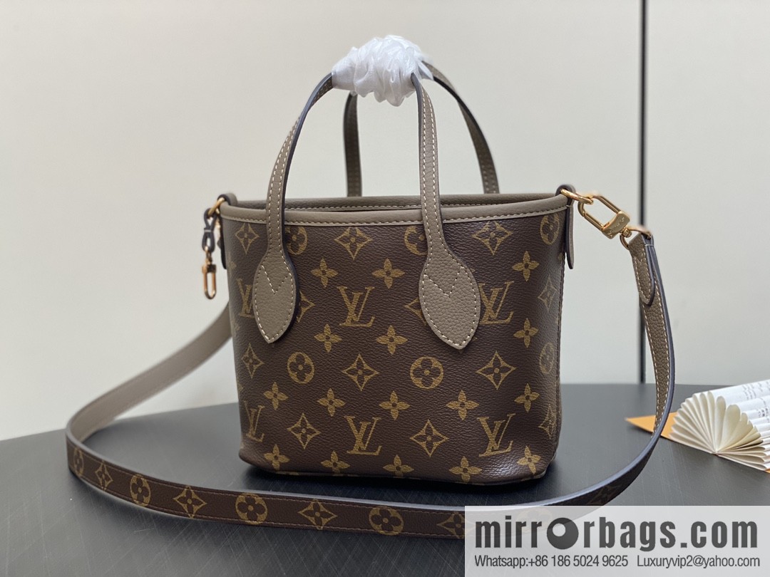 [Boutique‑grade] M12109 presbyopia khaki, shopping bag series Neverfull Bandoulière Inside Out BB handbag m12099 m12109