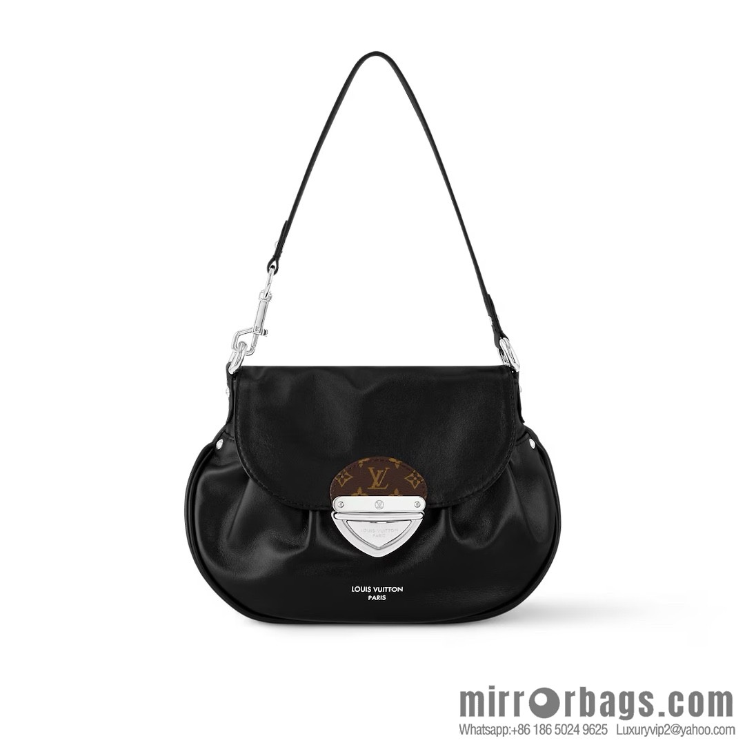 [Boutique‑grade] M12192 black full leather, underarm bag ingot bag series, the new SUNSET VIBE handbag of the season