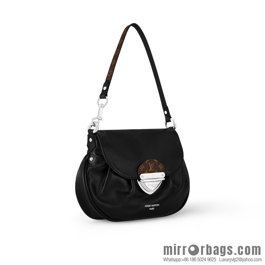 [Boutique‑grade] M12192 black full leather, underarm bag ingot bag series, the new SUNSET VIBE handbag of the season