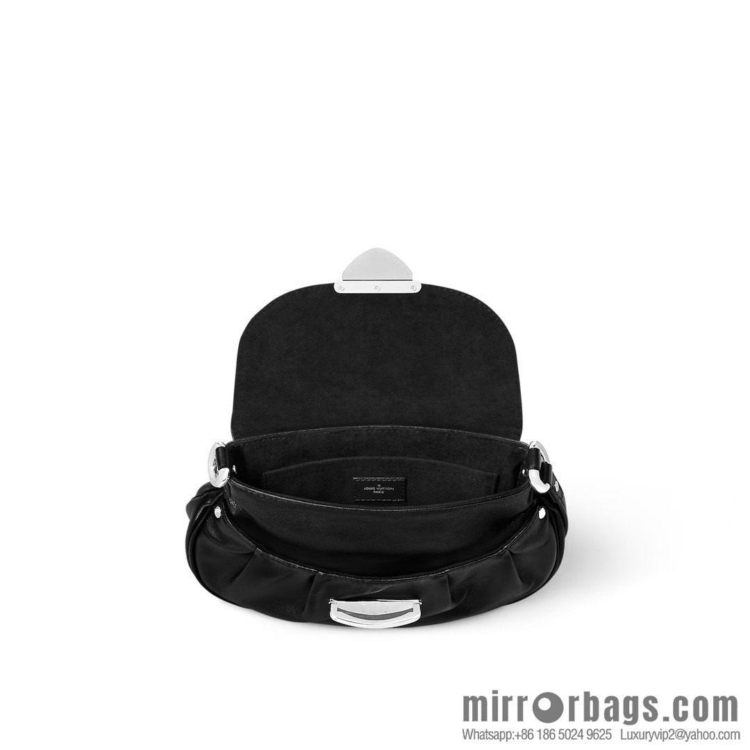 [Boutique‑grade] M12192 black full leather, underarm bag ingot bag series, the new SUNSET VIBE handbag of the season