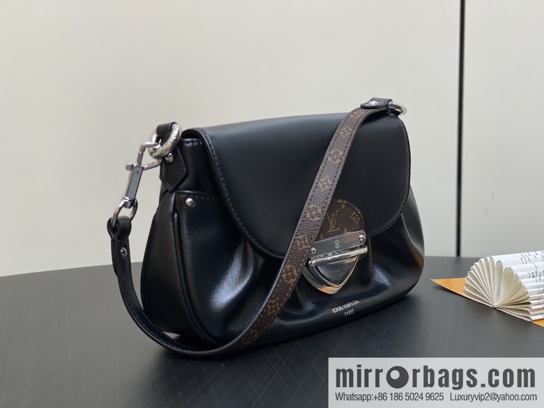 [Boutique‑grade] M12192 black full leather, underarm bag ingot bag series, the new SUNSET VIBE handbag of the season