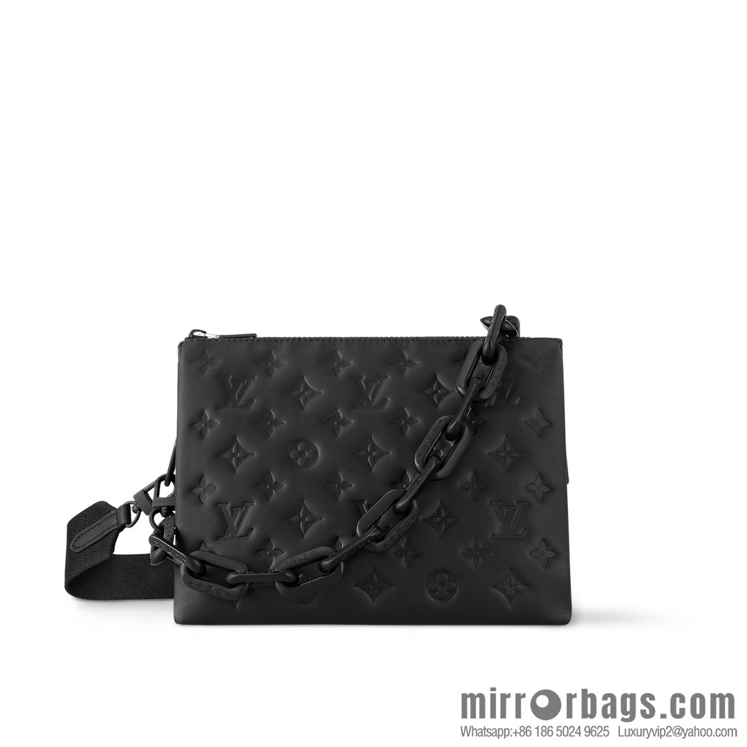 [Boutique‑grade] M11370 black full leather embossed, chain bag series, the new COUSSIN small handbag of the season