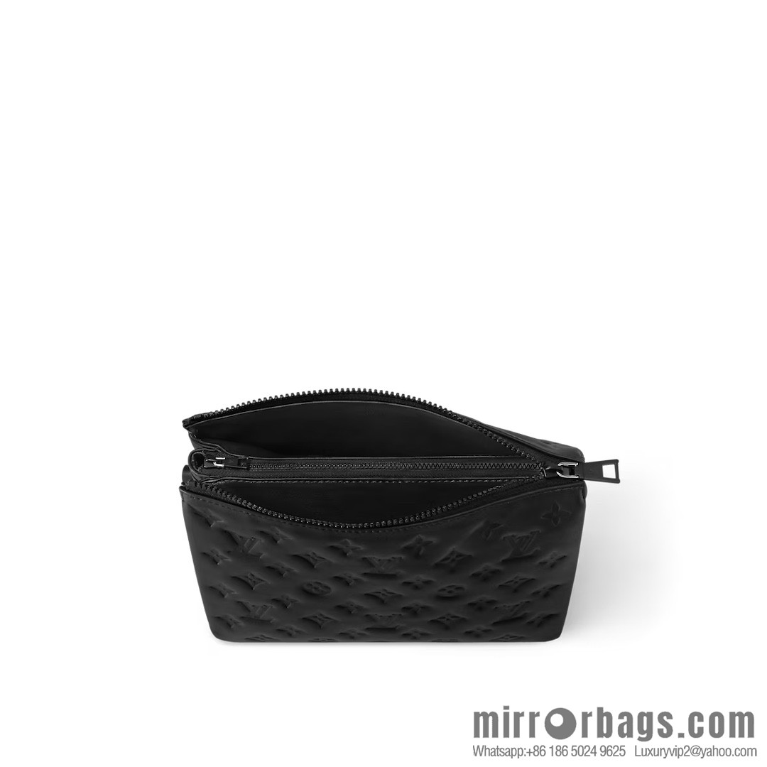 [Boutique‑grade] M11370 black full leather embossed, chain bag series, the new COUSSIN small handbag of the season