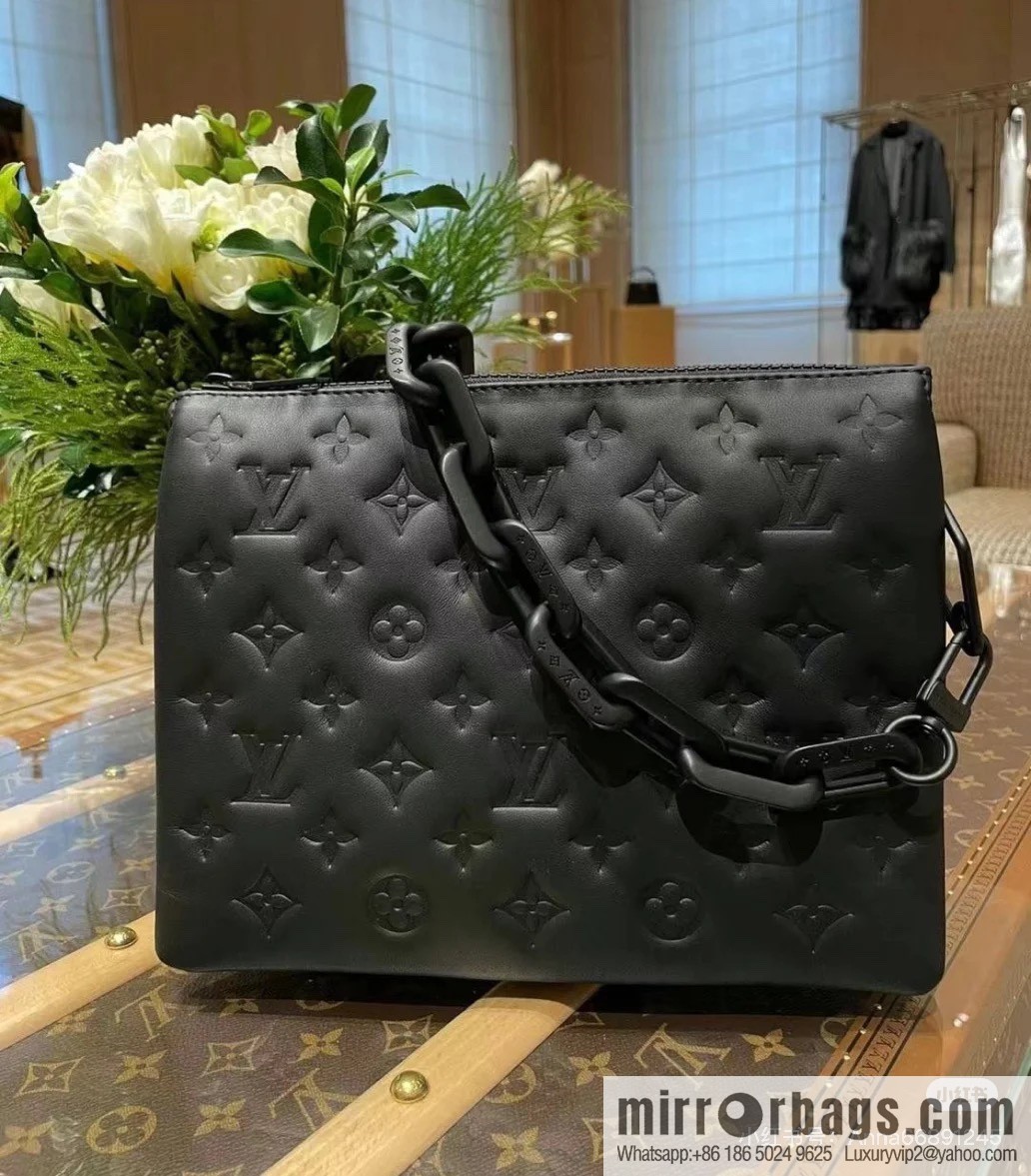 [Boutique‑grade] M11370 black full leather embossed, chain bag series, the new COUSSIN small handbag of the season