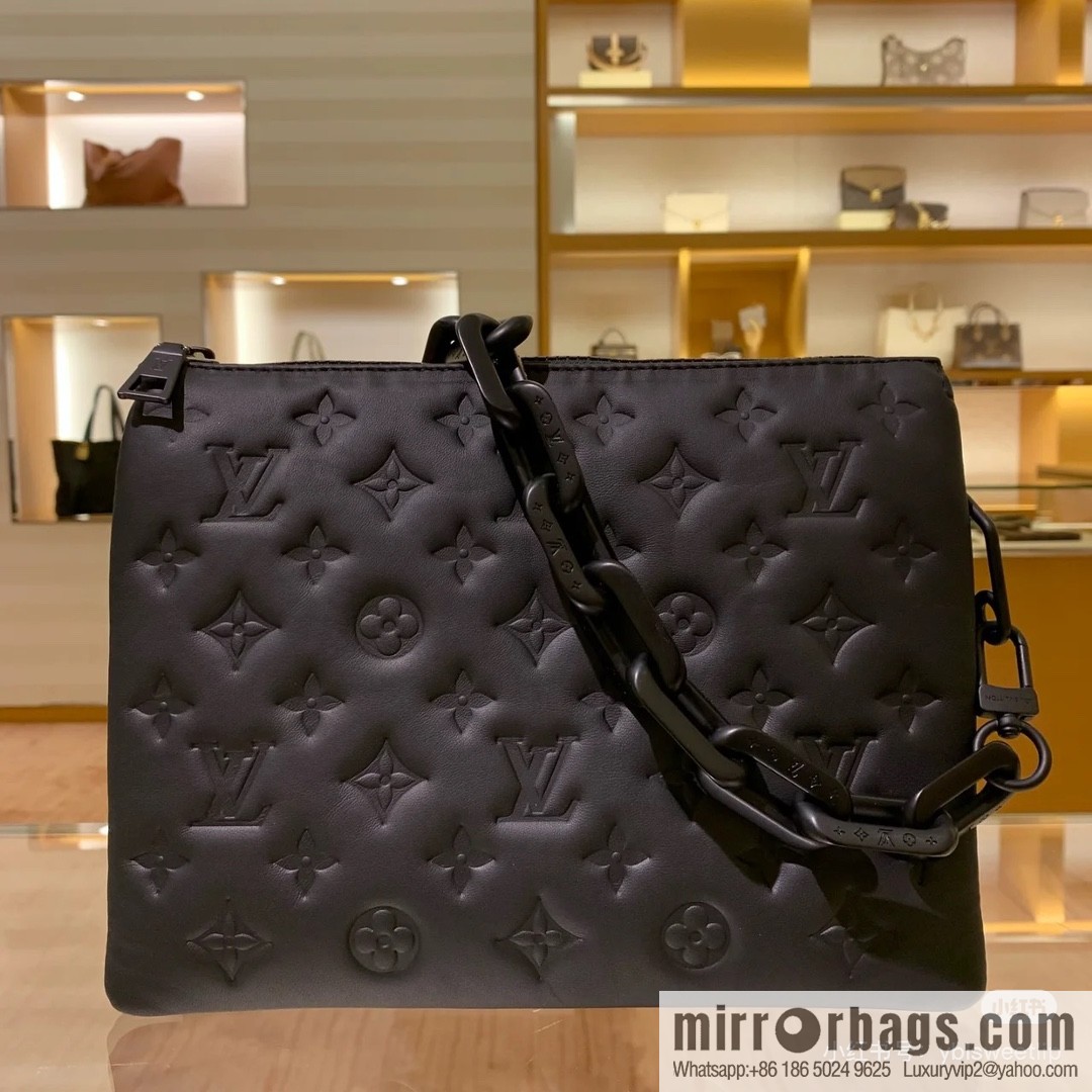 [Boutique‑grade] M11370 black full leather embossed, chain bag series, the new COUSSIN small handbag of the season